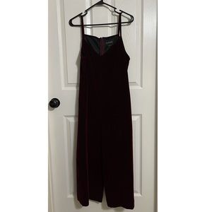Wild Fang maroon velvet jumpsuit, size L
